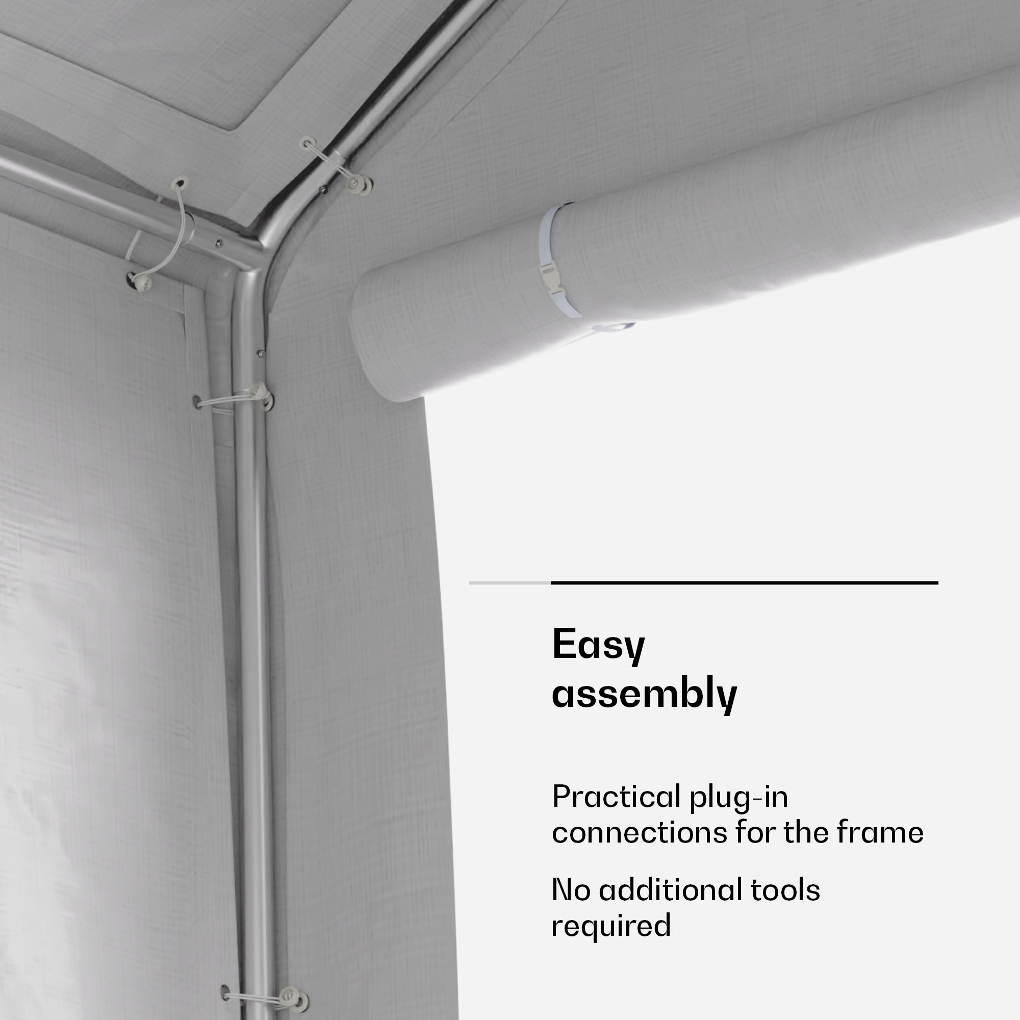 Blumfeldt Party Haven, stan, 598 x 296 x 280 cm, odolný voči poveternostným vplyvom, oceľový rám, jednoduchá montáž, s bočnými stenami – Obrázok 4