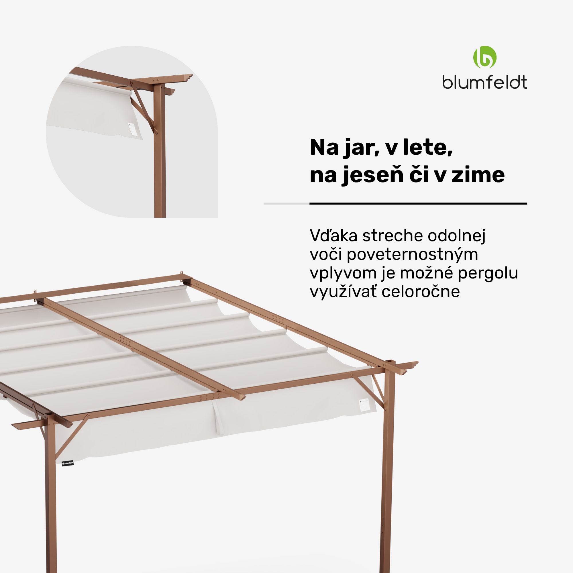 NA Blumfeldt Pantheon Wall Pergola, nástenná pergola, 3 x 3 m, práškovo lakovná oceľ, odolná voči poveternostným vplyvom – Obrázok 2