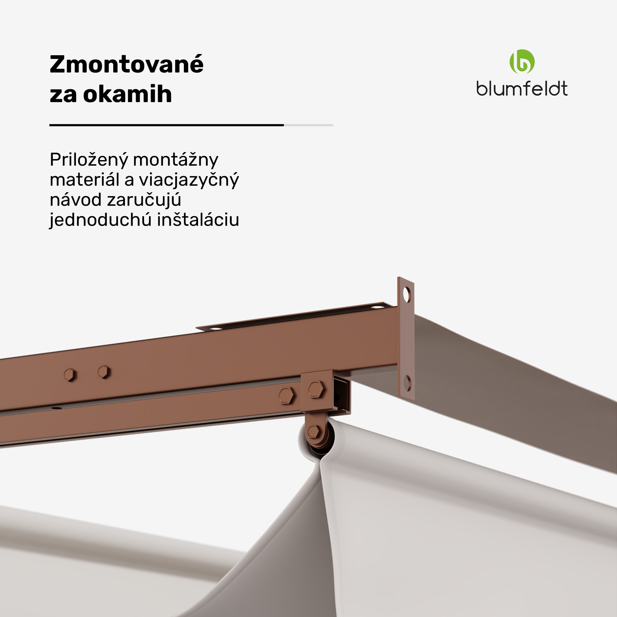 NA Blumfeldt Pantheon Wall Pergola, nástenná pergola, 3 x 3 m, práškovo lakovná oceľ, odolná voči poveternostným vplyvom – Obrázok 3