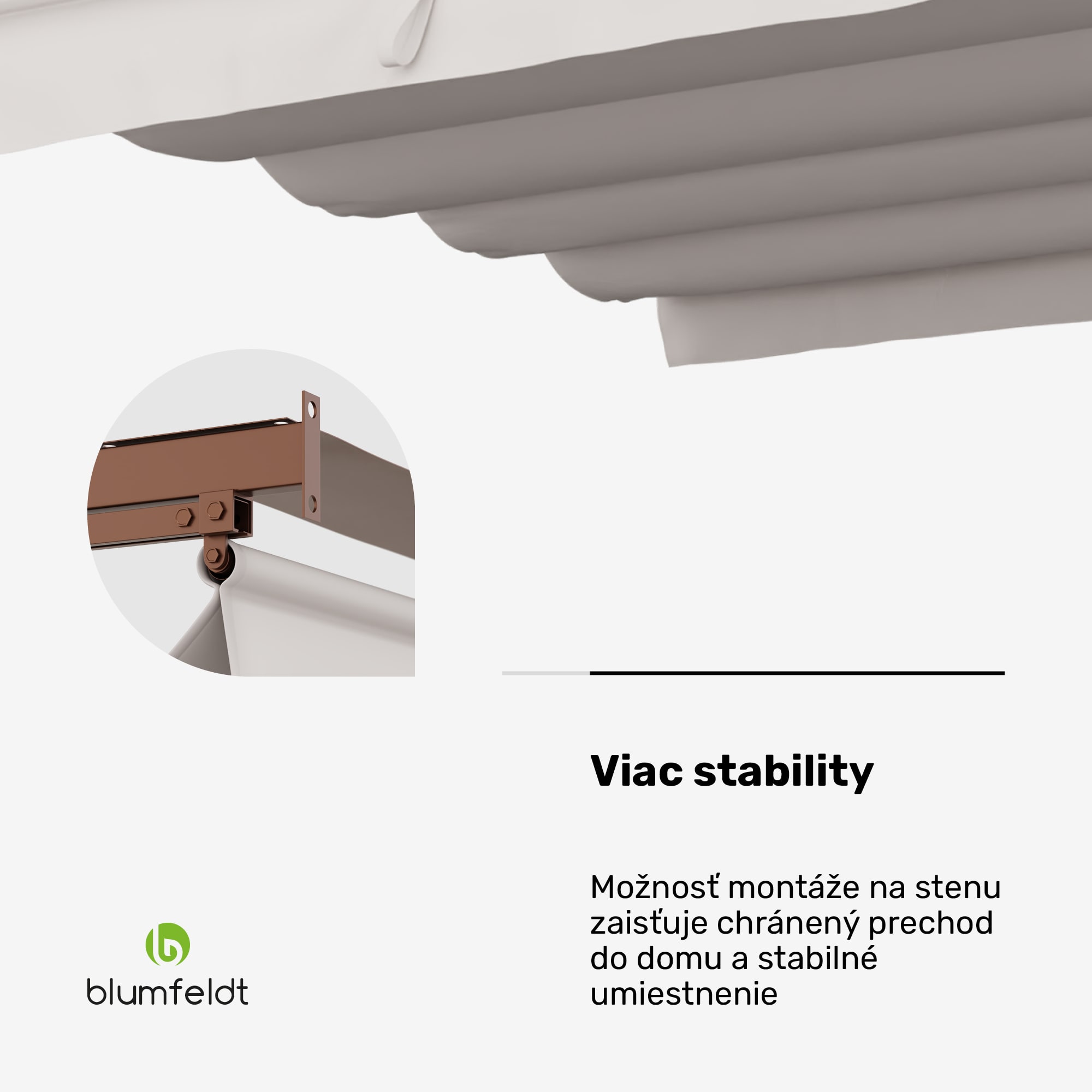 NA Blumfeldt Pantheon Wall Pergola, nástenná pergola, 3 x 3 m, práškovo lakovná oceľ, odolná voči poveternostným vplyvom – Obrázok 5