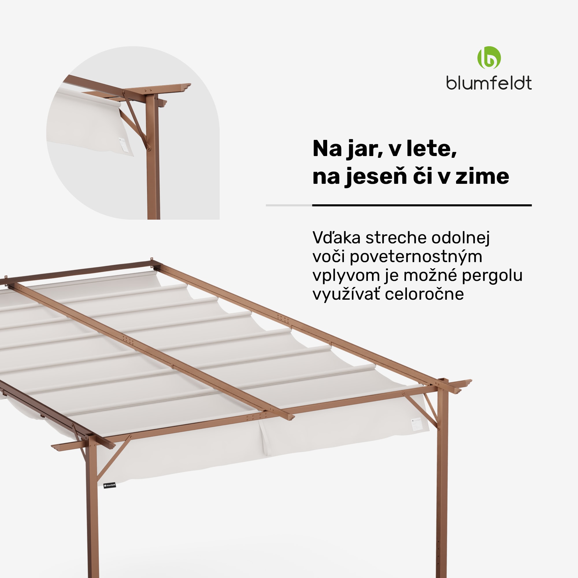NA Blumfeldt Pantheon Wall Pergola, nástenná pergola, 3 x 4 m, práškovo lakovná oceľ, odolná voči poveternostným vplyvom – Obrázok 2