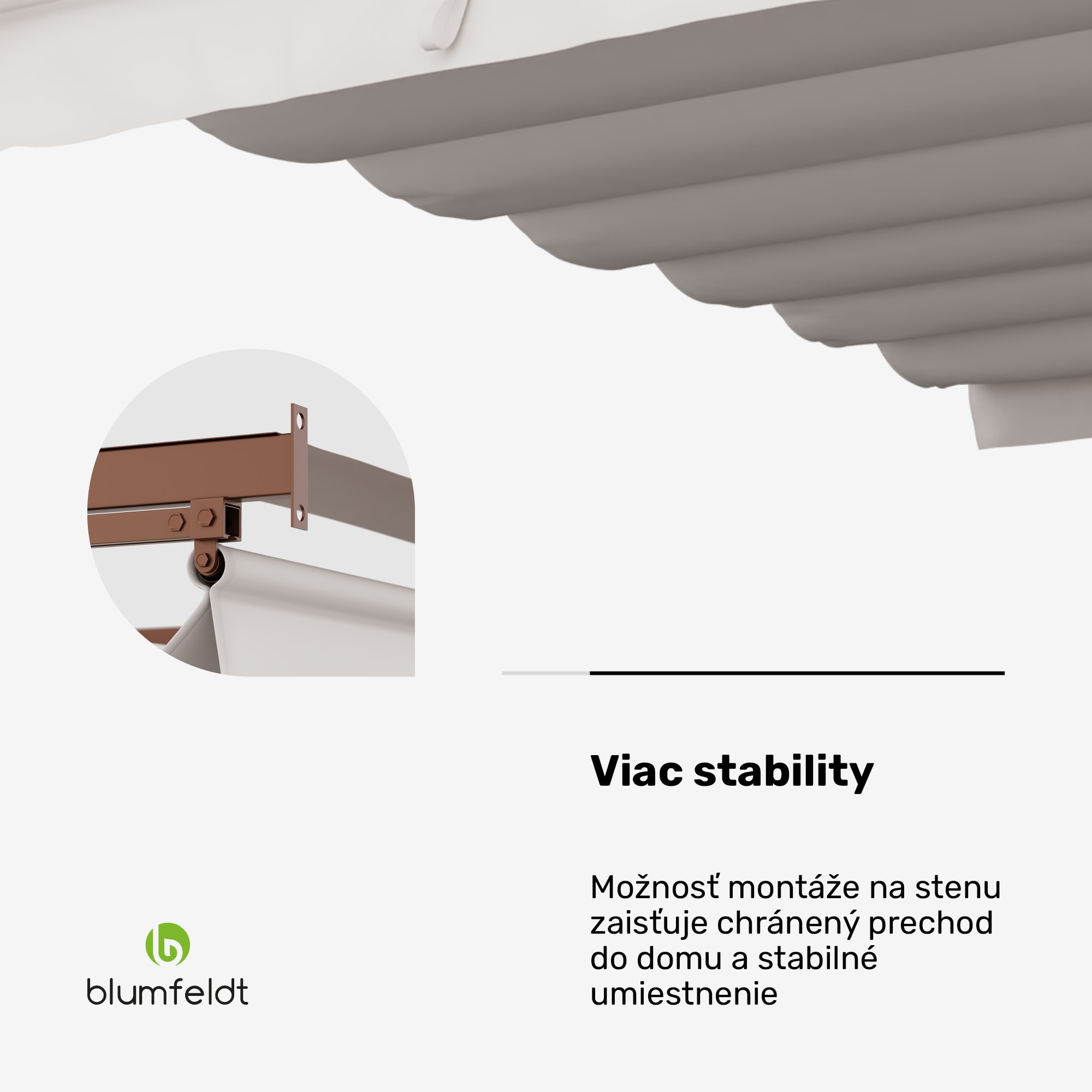 NA Blumfeldt Pantheon Wall Pergola, nástenná pergola, 3 x 4 m, práškovo lakovná oceľ, odolná voči poveternostným vplyvom – Obrázok 5