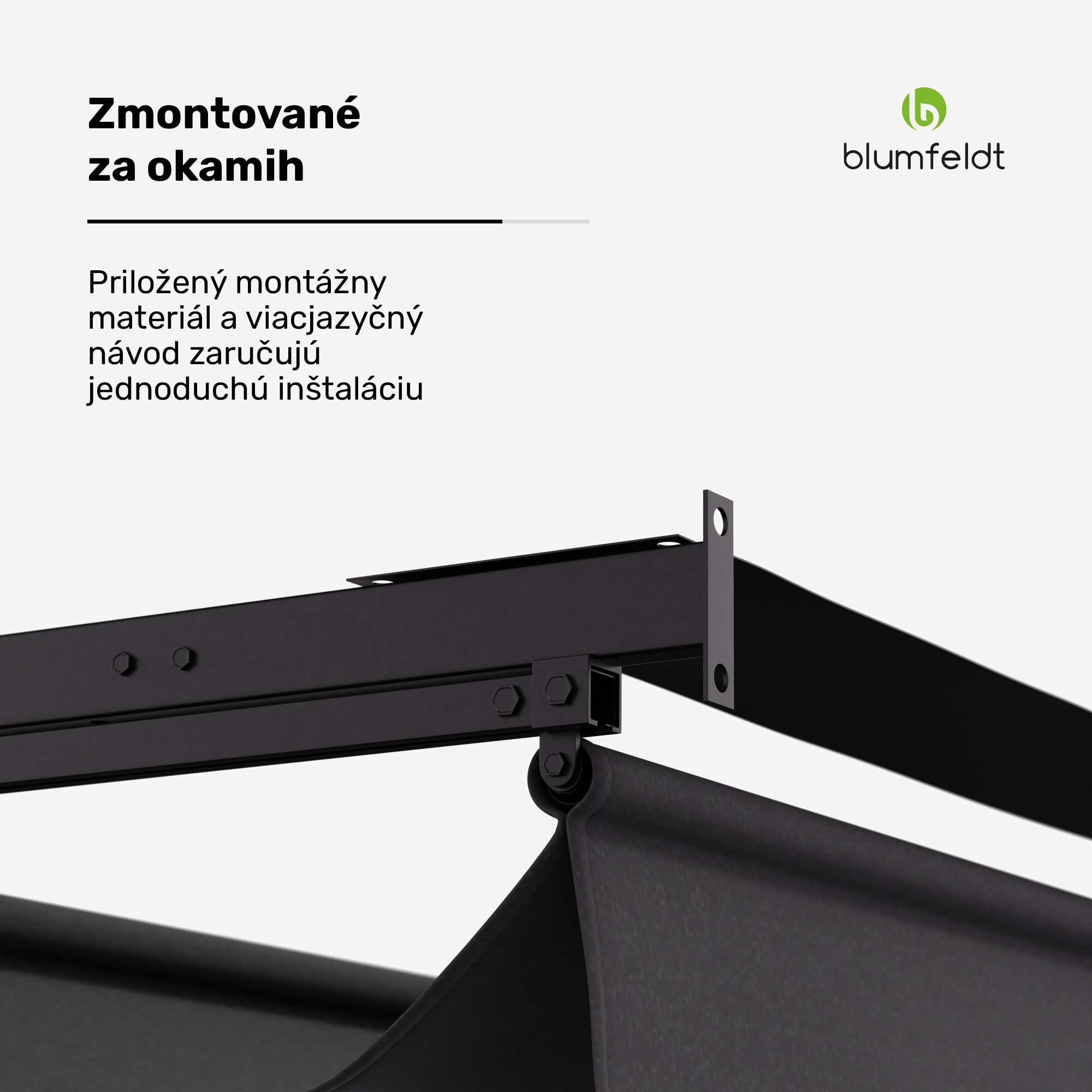 NA Blumfeldt Pantheon Wall Pergola, nástenná pergola, 3 x 3 m, práškovo lakovná oceľ, odolná voči poveternostným vplyvom – Obrázok 3