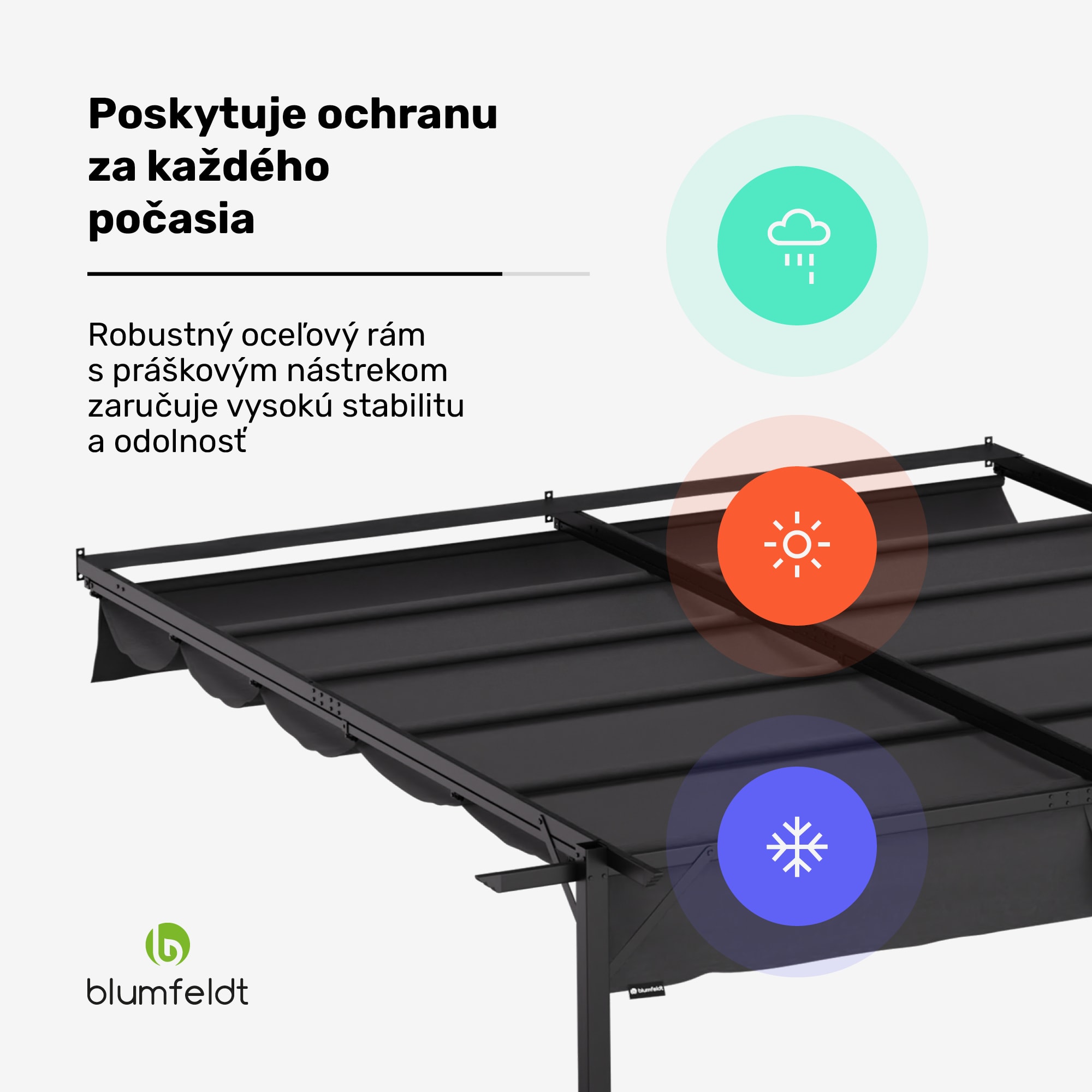 NA Blumfeldt Pantheon Wall Pergola, nástenná pergola, 3 x 3 m, práškovo lakovná oceľ, odolná voči poveternostným vplyvom – Obrázok 4