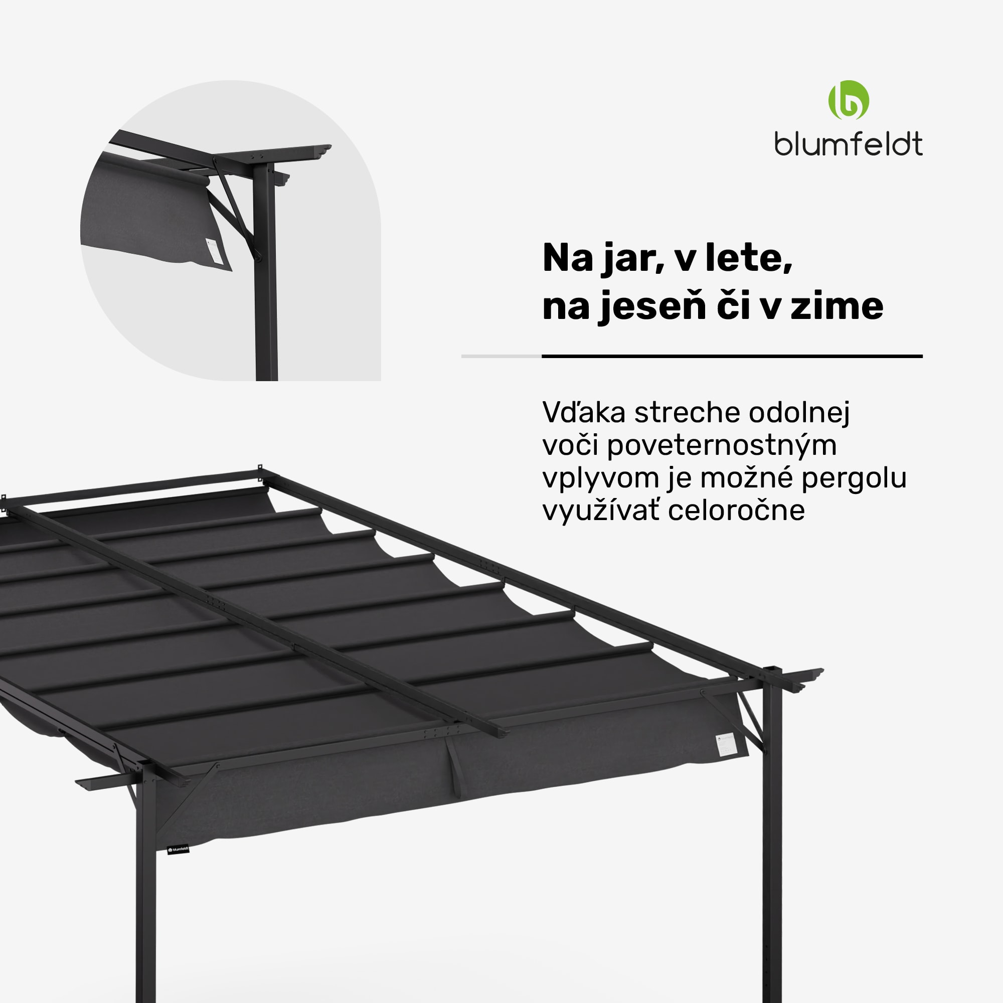 NA Blumfeldt Pantheon Wall Pergola, nástenná pergola, 3 x 4 m, práškovo lakovná oceľ, odolná voči poveternostným vplyvom – Obrázok 2