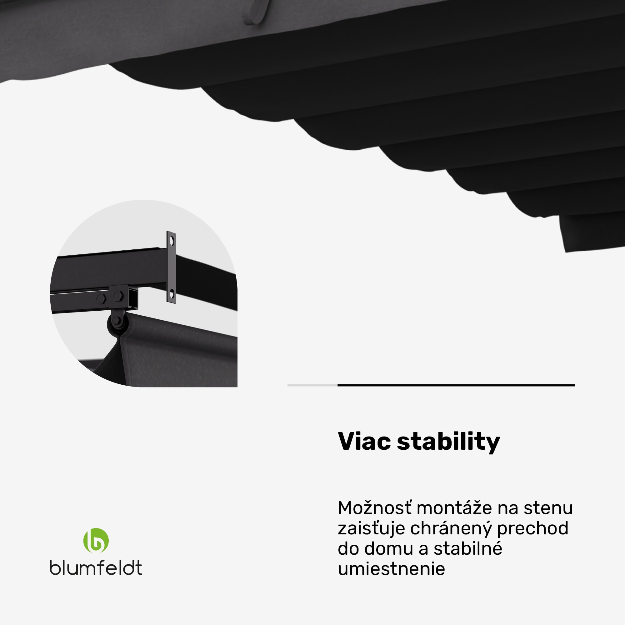 NA Blumfeldt Pantheon Wall Pergola, nástenná pergola, 3 x 4 m, práškovo lakovná oceľ, odolná voči poveternostným vplyvom – Obrázok 5