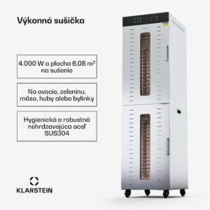 Klarstein Master Jerky 600, sušička, výkon 4 000 W, s dvoma komorami, teplotný rozsah 30 - 90 °C
