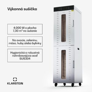 Klarstein Master Jerky 700, sušička, výkon 4 000 W, s dvoma komorami, teplotný rozsah 30 - 90 °C