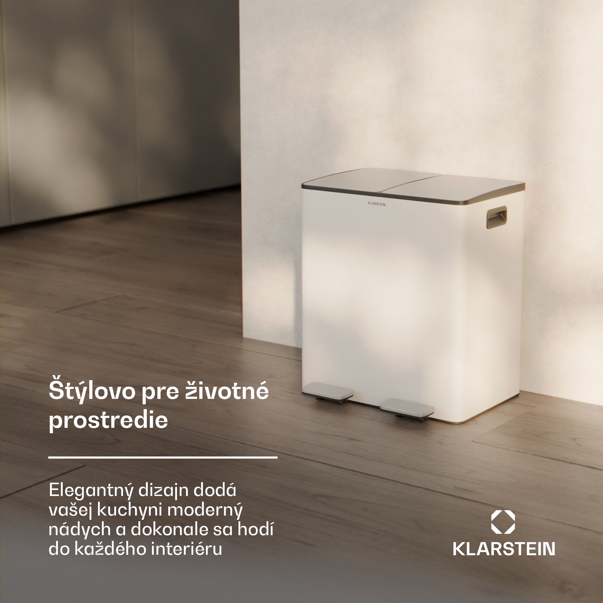 Klarstein EcoVista, odpadkový kôš s kompostérom, 40 l + 3 l/kôš + kompostér, Soft-Close – Obrázok 5