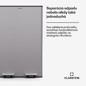 Klarstein EcoVista, odpadkový kôš s kompostérom, 60 l + 3 l/kôš + kompostér, Soft-Close