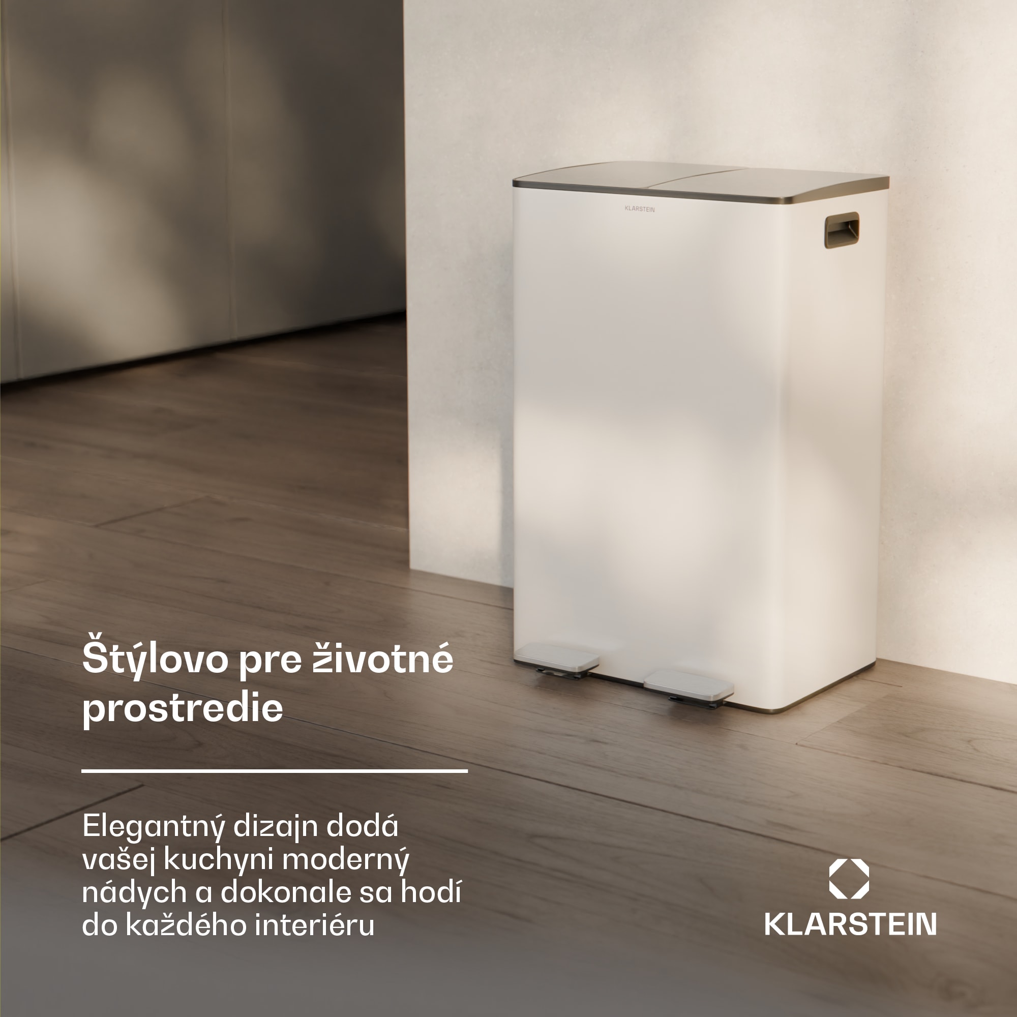 Klarstein EcoVista, odpadkový kôš s kompostérom, 60 l + 3 l/kôš + kompostér, Soft-Close – Obrázok 5