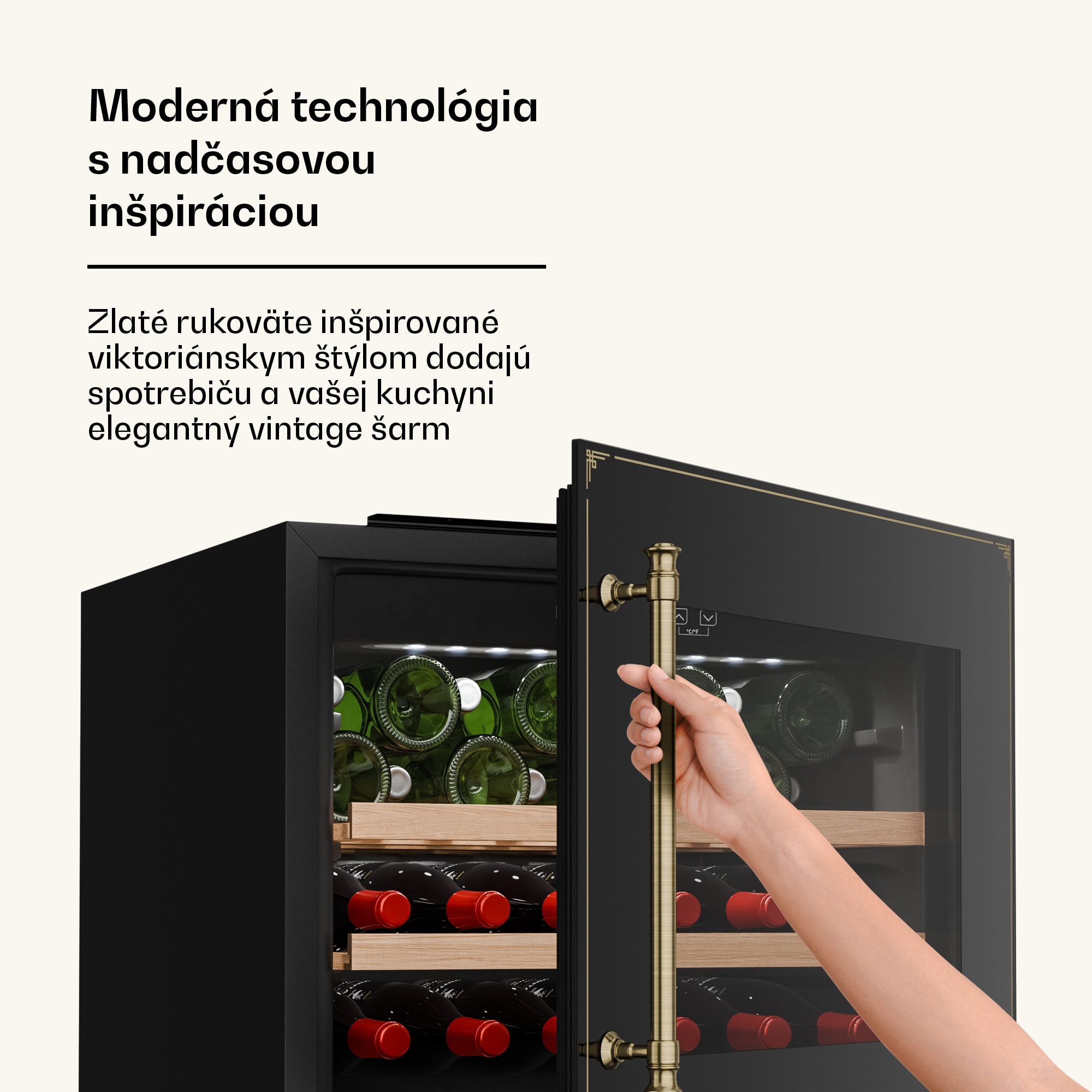 Klarstein Vinsider Victoria 28 chladnička na víno, 28 fliaš, dotyková, UV ochrana, LED, tichá, 2 police – Obrázok 3