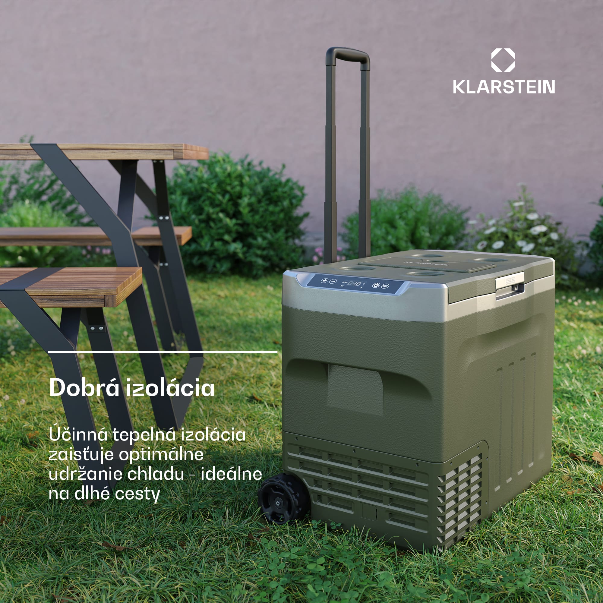 Klarstein PolarForce 40L kompresorový chladiaci box| LCD panel, osvetlenie, off-road, ochrana batérie, 12V/230V – Obrázok 4