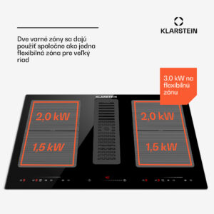 Klarstein Full House 60 Down Air System, indukčná varná doskA digestor, 329 m³/h, EEC A
