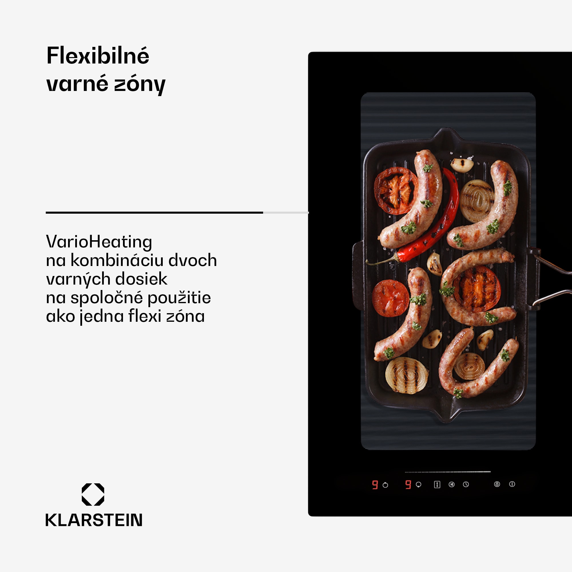Klarstein Full House 77 Down Air System, indukčná varná doskA digestor, 477 m³/h, EEC A – Obrázok 2