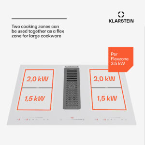 Klarstein Full House 60 Down Air System, indukčná varná doskA digestor, 329 m³/h, EEC A