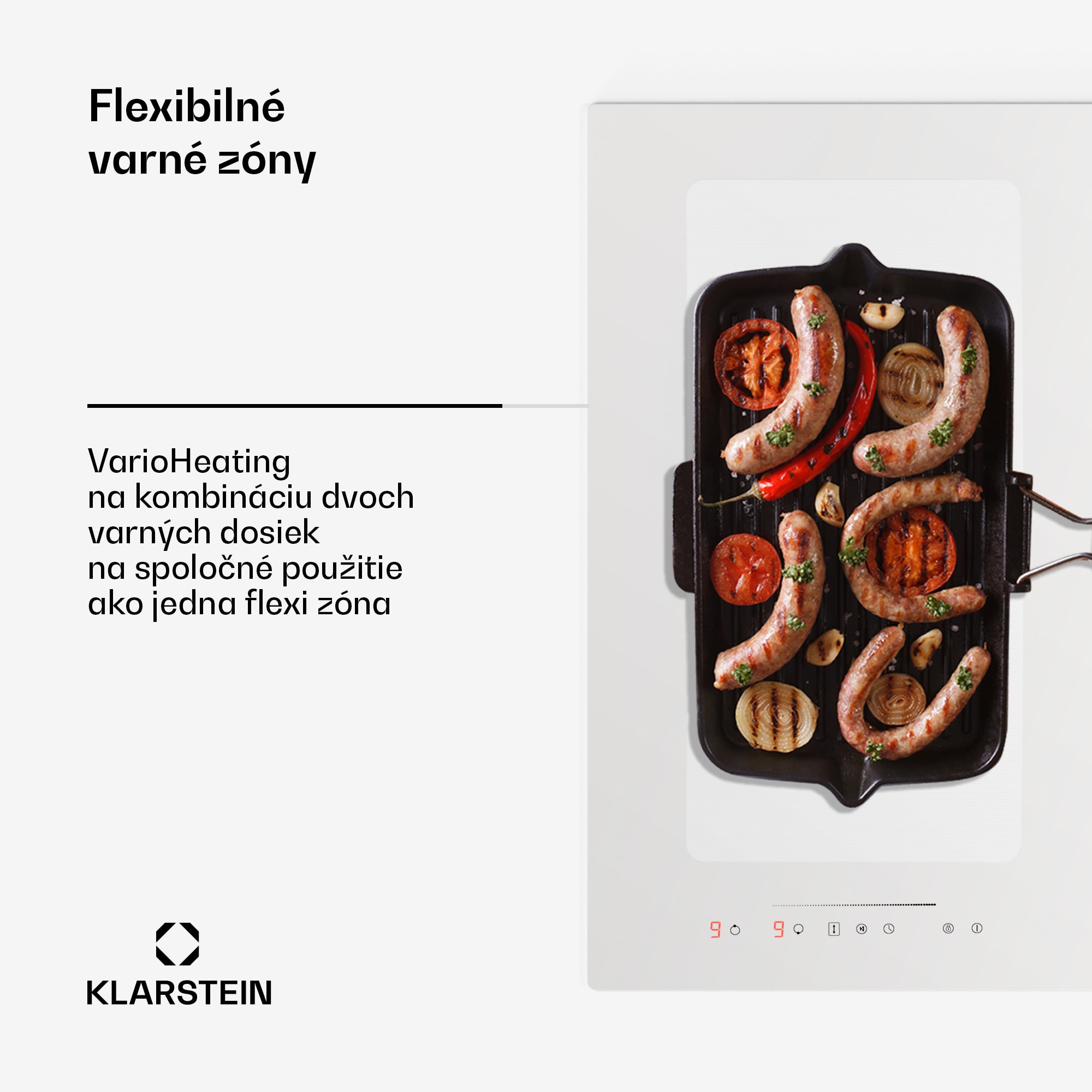 Klarstein Full House 77 Down Air System, indukčná varná doskA digestor, 477 m³/h, EEC A – Obrázok 2