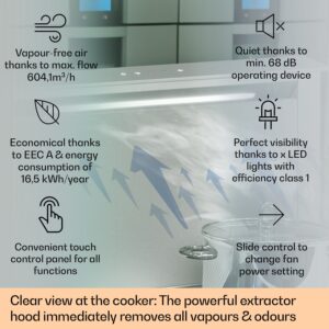 Klarstein Royal Flush Eco, digestor, 60 cm, 576 m³/h, A+
