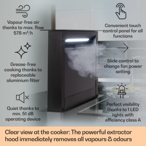 Klarstein Royal Flush Eco, digestor, 60 cm, 576 m³/h, A+