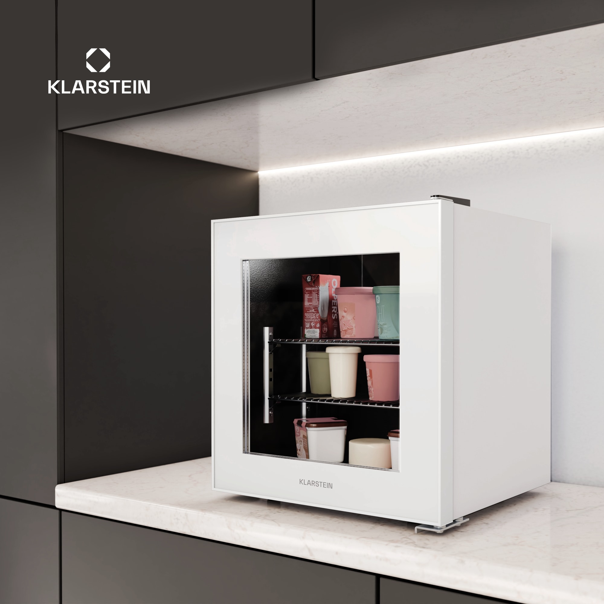 Klarstein IceAge 36 mraznička, 36 litrov, EEK E, 2 police, termostat, sklenená predná časť – Obrázok 5