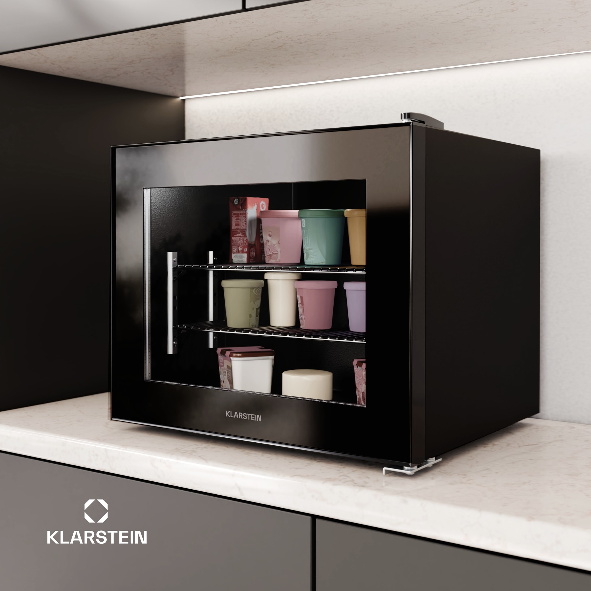 Klarstein IceAge 42 mraznička, 42 litrov, EEK E, 2 police, termostat, sklenená predná časť – Obrázok 5