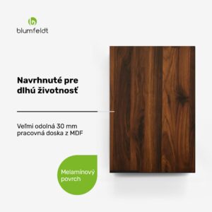 Blumfeldt WoodVista vysoká skrinka, Soft-Close, hliníkové rukoväte, udržateľné materiály