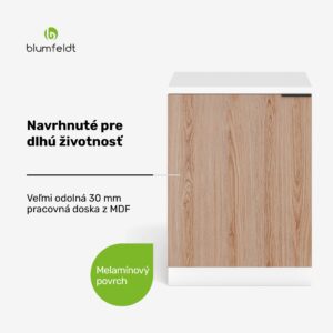 Blumfeldt WoodVista spodná skrinka drezu, Robustná, Soft-Close závesy, Hliníkové rukoväte