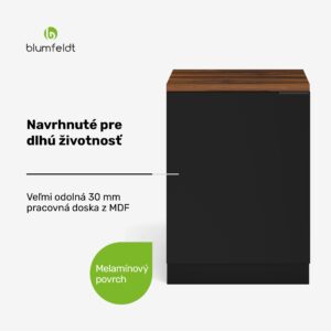 Blumfeldt WoodVista spodná skrinka drezu, Robustná, Soft-Close závesy, Hliníkové rukoväte