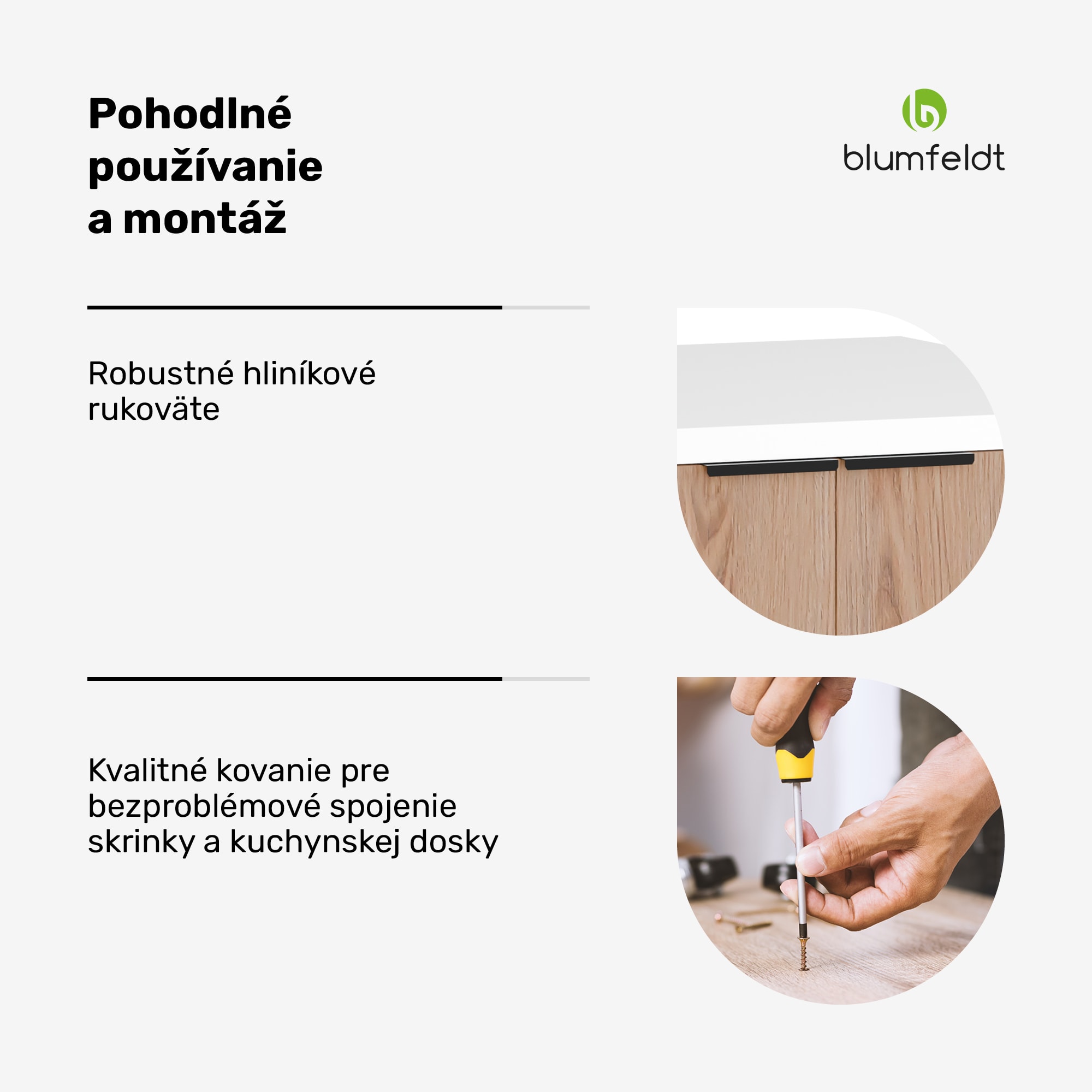 Blumfeldt WoodVista skrinka na umývačku riadu, Robustná pracovná doska, Bezproblémová integrácia – Obrázok 5