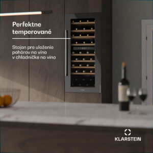 Klarstein Stojan na poháre na víno, bukové drevo, pre Vinsider 79 Duo, veľkorysý úložný priestor, ľahko sa čistí