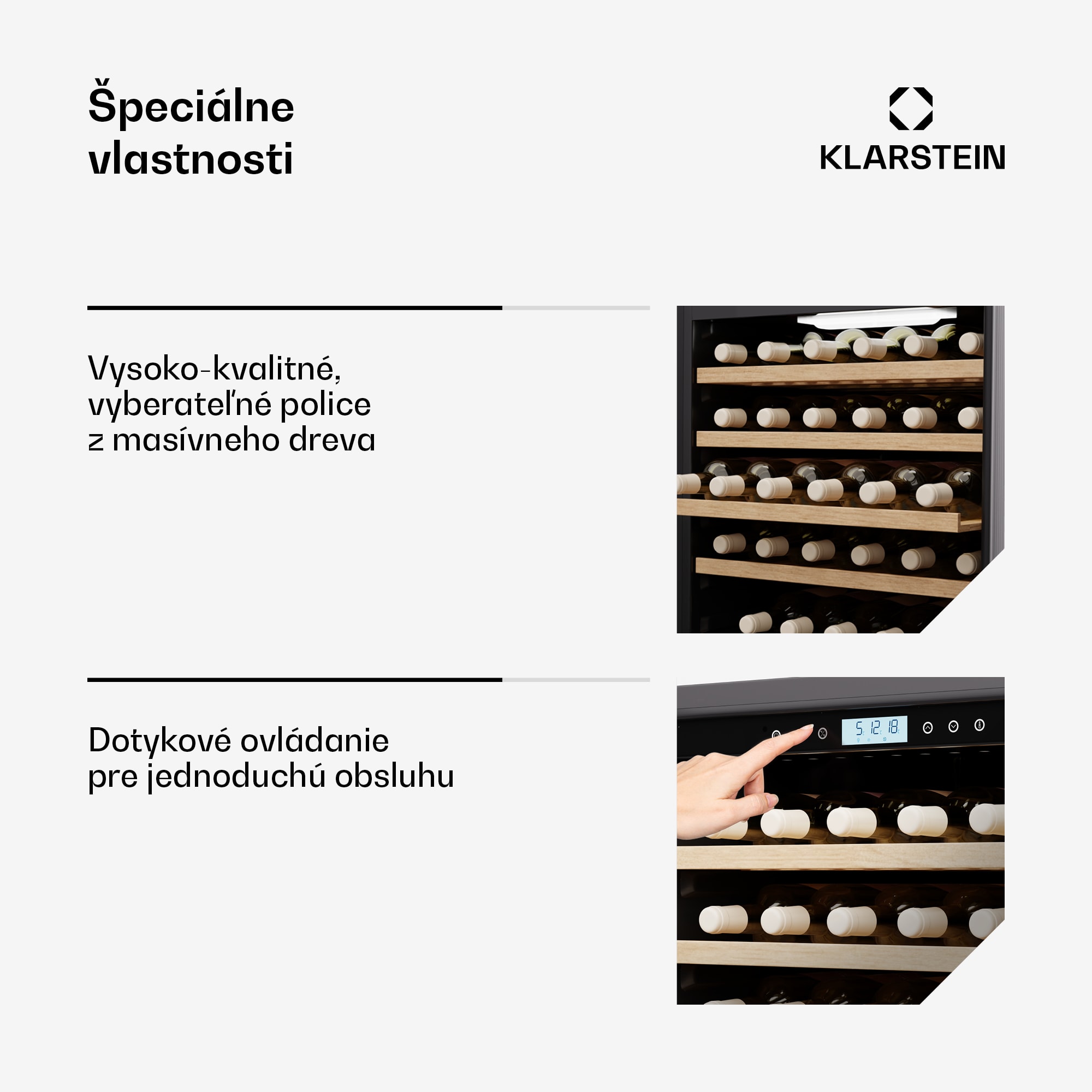 Klarstein Vinovilla Trio chladnička na víno, 143 fliaš, 3 zóny, 38 dB, 12 políc, kompresor, 413 litrov – Obrázok 4