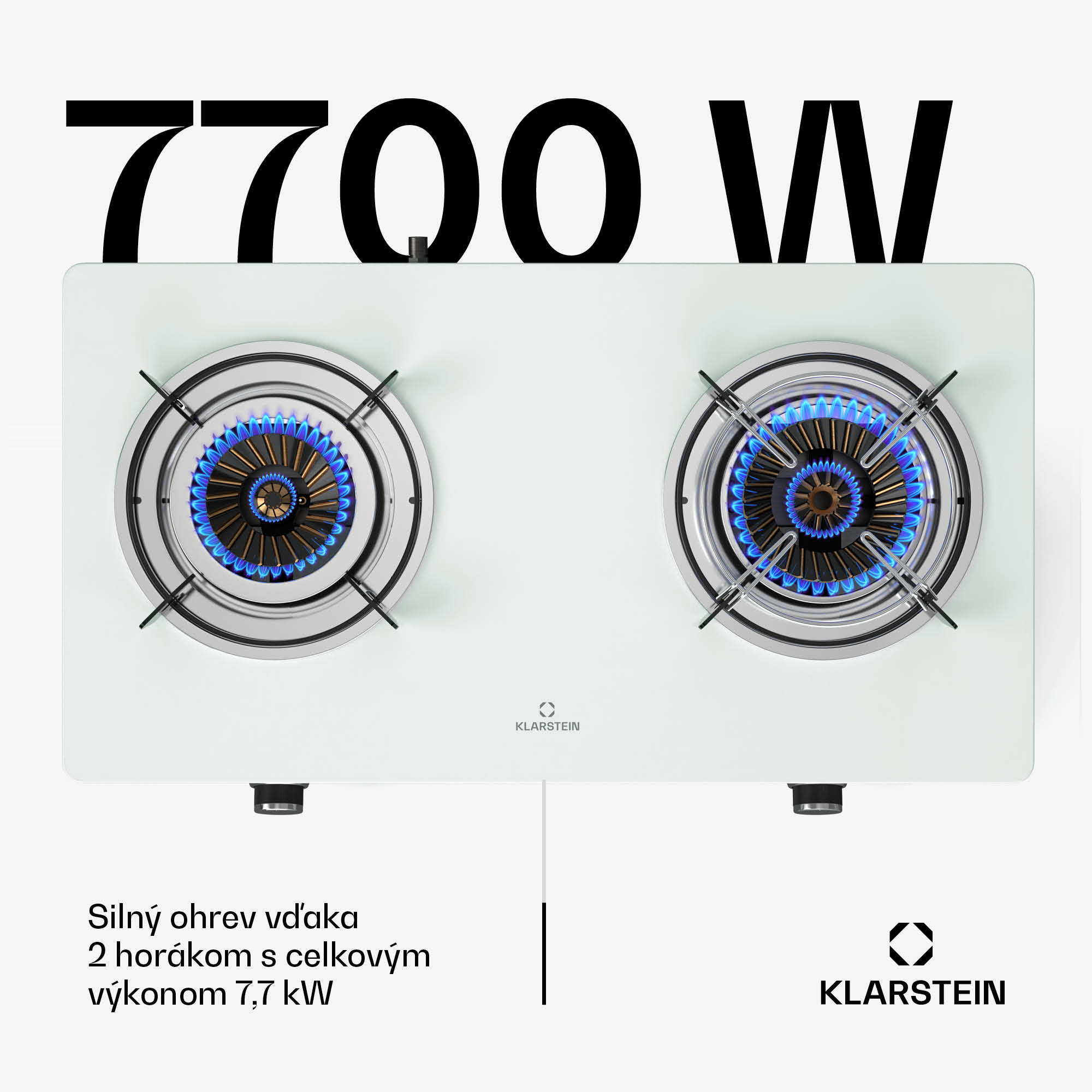 Klarstein Barzona kempingový varič, 2 horáky, 3,4 kW & 4,3 kW, plynová dvojplatnička, nehrdzavejúca oceľ, mobilná – Obrázok 2