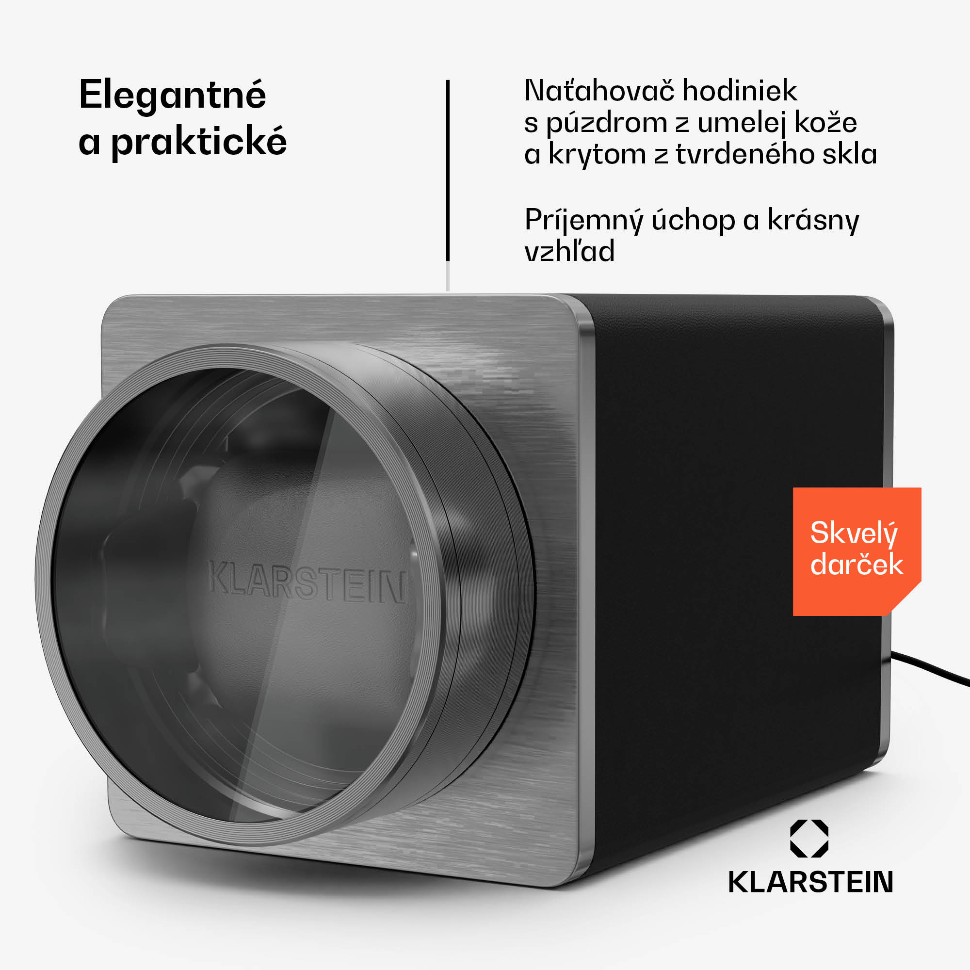 Klarstein TimeSync naťahovač hodiniek, 1 hodinky, 5 režimov, 3 smery, vegánsky, univerzálna veľkosť, tichý