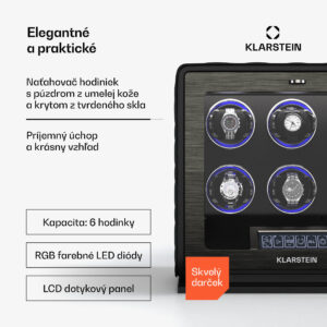 Klarstein LuminousTime naťahovač hodiniek, 6 hodiniek, mnoho nastavení, LED, 10 dB