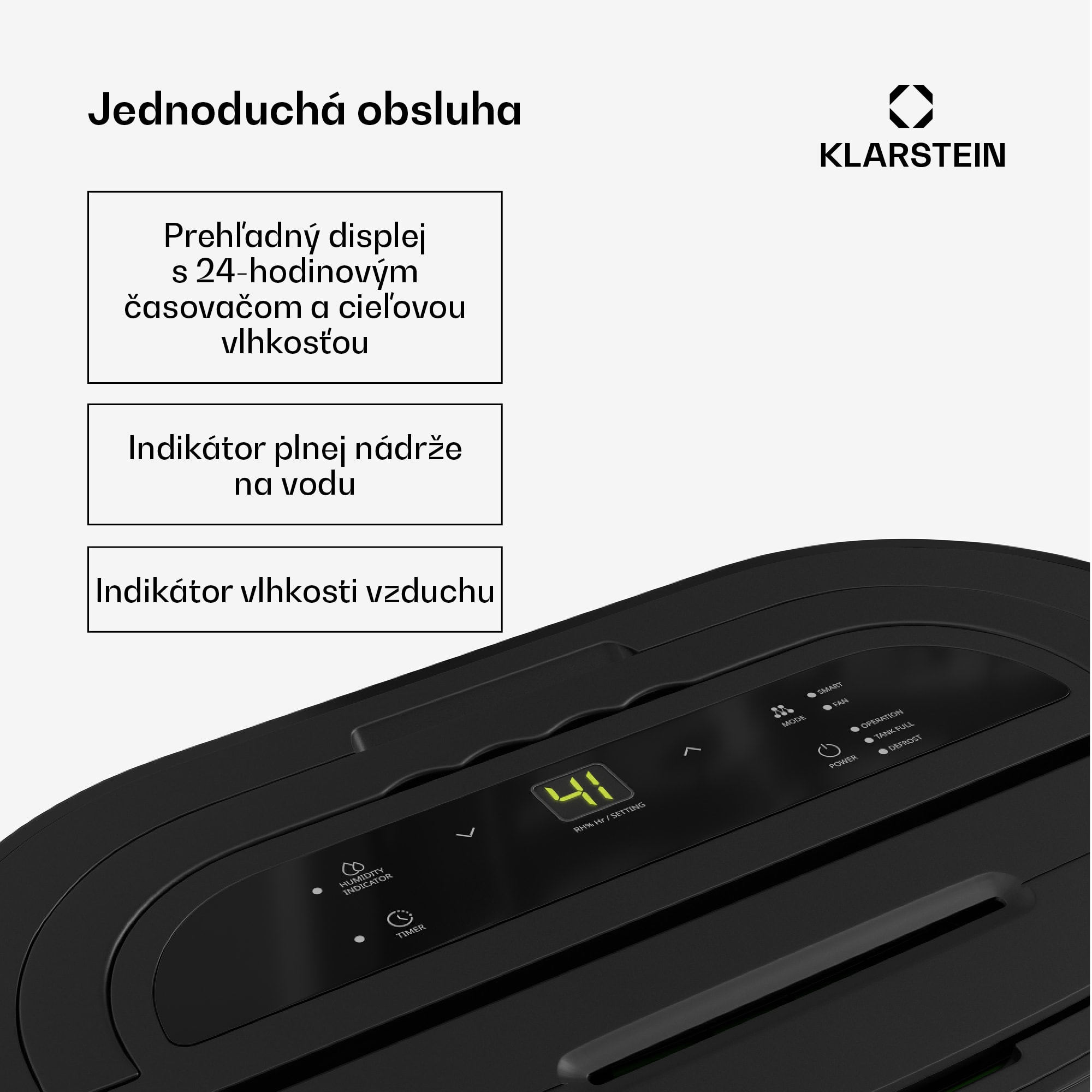 Klarstein AeroDry 10 odvlhčovač vzduchu, výkon 165 W, 10 l/deň, 135 m³/h, pre plochu do 30m², funkcia DrySelect – Obrázok 5