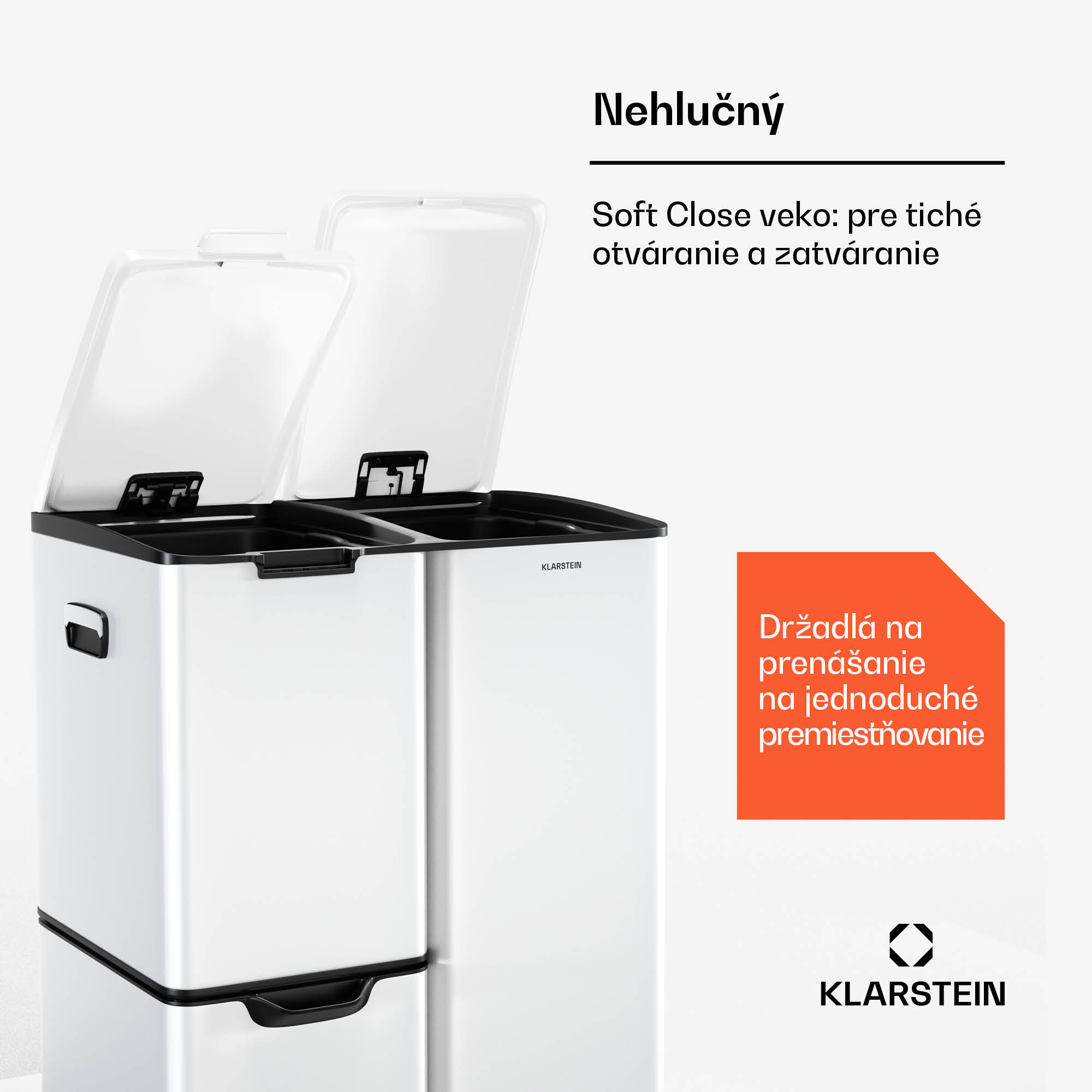 Klarstein Tiyo 3 v 1 kôš na odpadky 60 l, 30 l + 17 l + 13 l, triedenie odpadu, tiché zatváranie, kryt z nehrdzavejúcej ocele – Obrázok 4