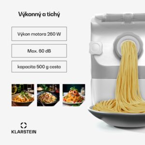 Klarstein Pastamania strojček na cestoviny, 7 nástavcov, cestoviny + ravioli, 260 W, jednoduché čistenie