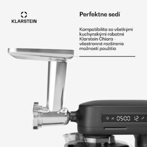 Klarstein Nástavec na mletie mäsa Chiara, príslušenstvo pre kuchynský robot Chiara, 4 nože, nehrdzavejúca oceľ, 3 disky