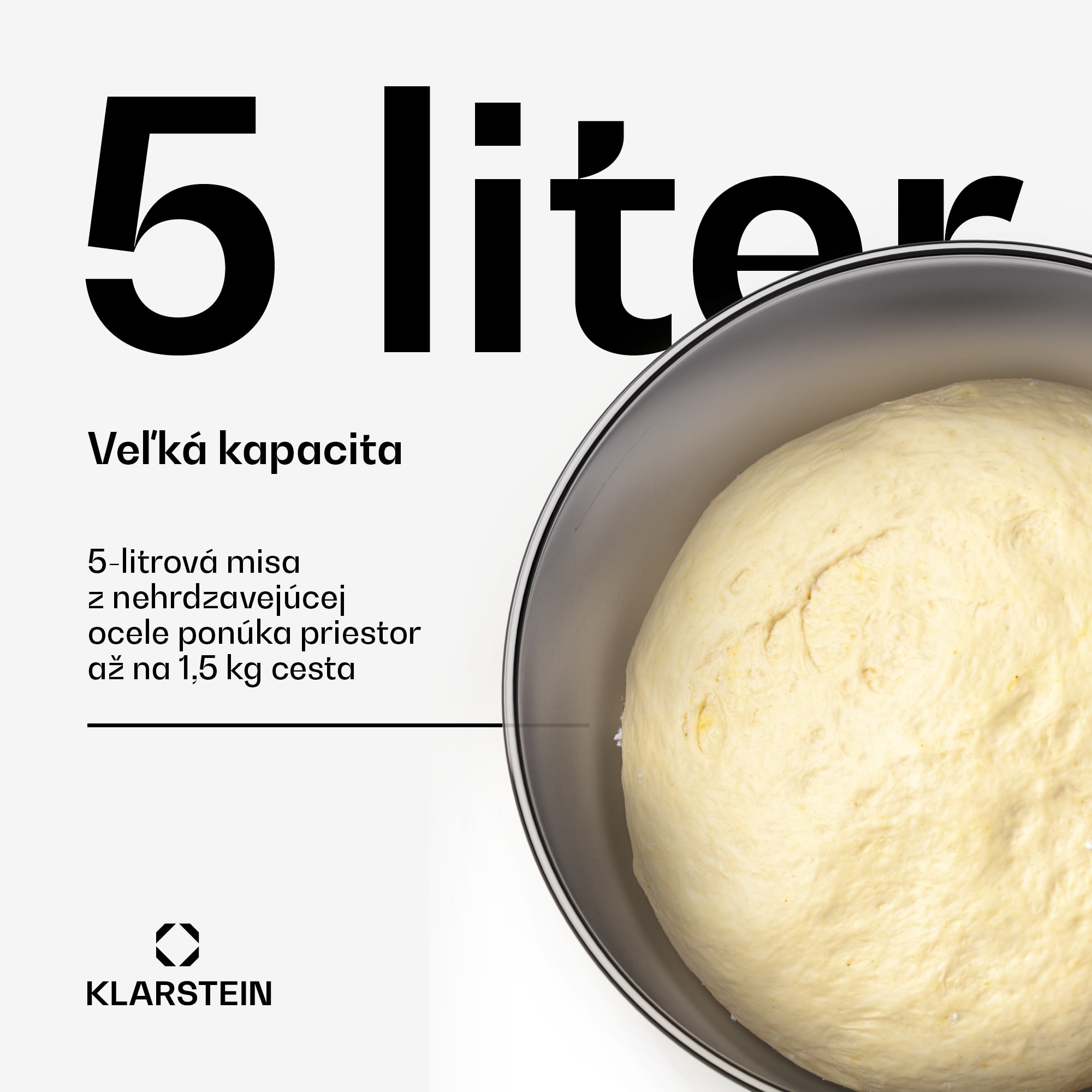 Klarstein Chiara misa z nehrdzavejúcej ocele, 5 l, vhodná do umývačky riadu, ergonomická rukoväť, kompatibilná, nehrdzavejúca – Obrázok 3