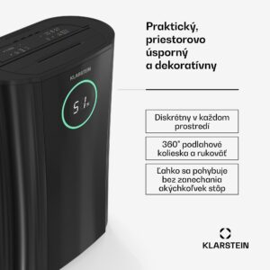 Klarstein DryFy ProConnect 24L odvlhčovač vzduchu, 24 l/deň, 30 m², WiFi, Aplikácia, LED indikátor, 24-hodinový časovač