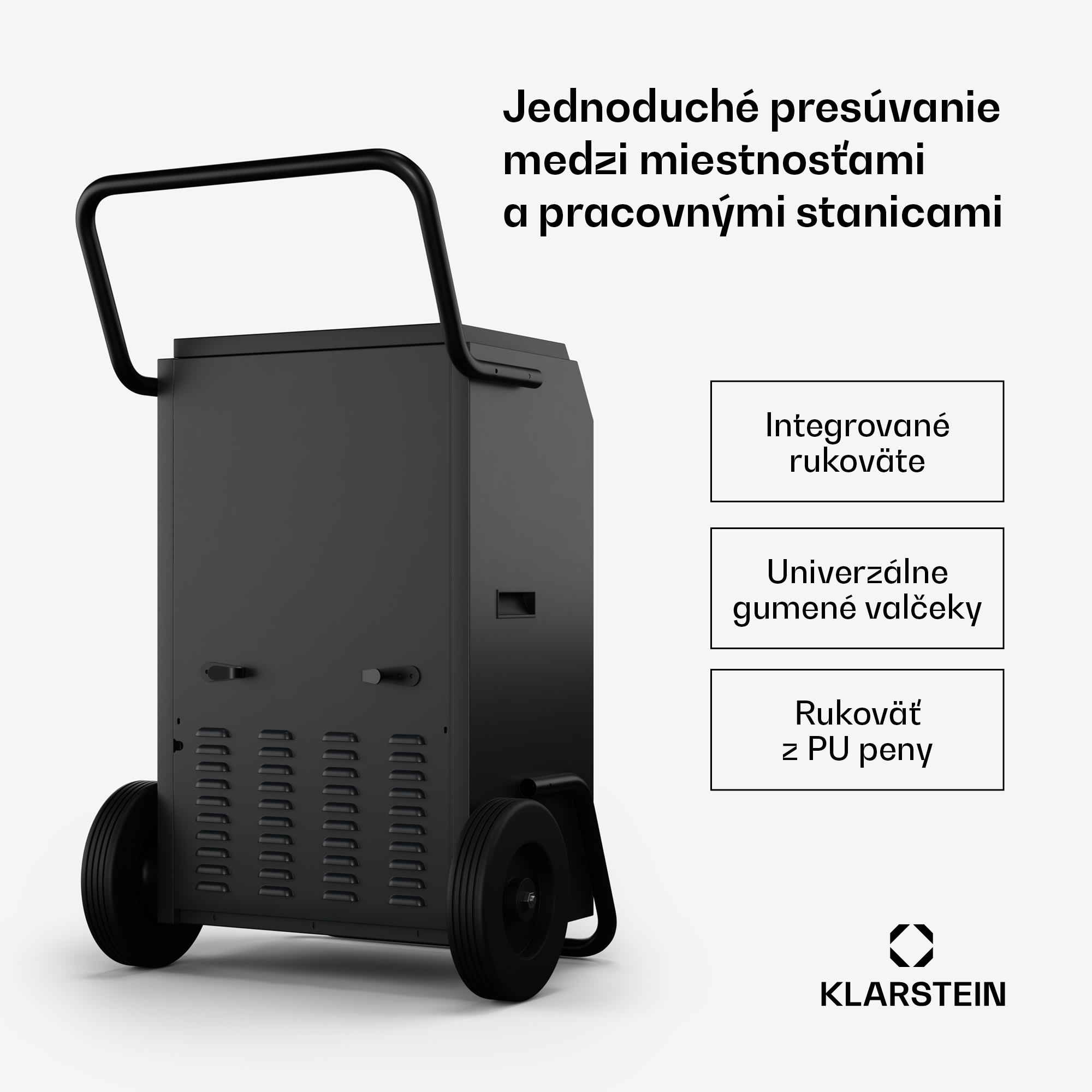 Klarstein DuraDry 90L odvlhčovač vzduchu, 90 l/deň, 120-180 m², nehrdzavejúca oceľ, mobilný, 450 m³/h – Obrázok 2
