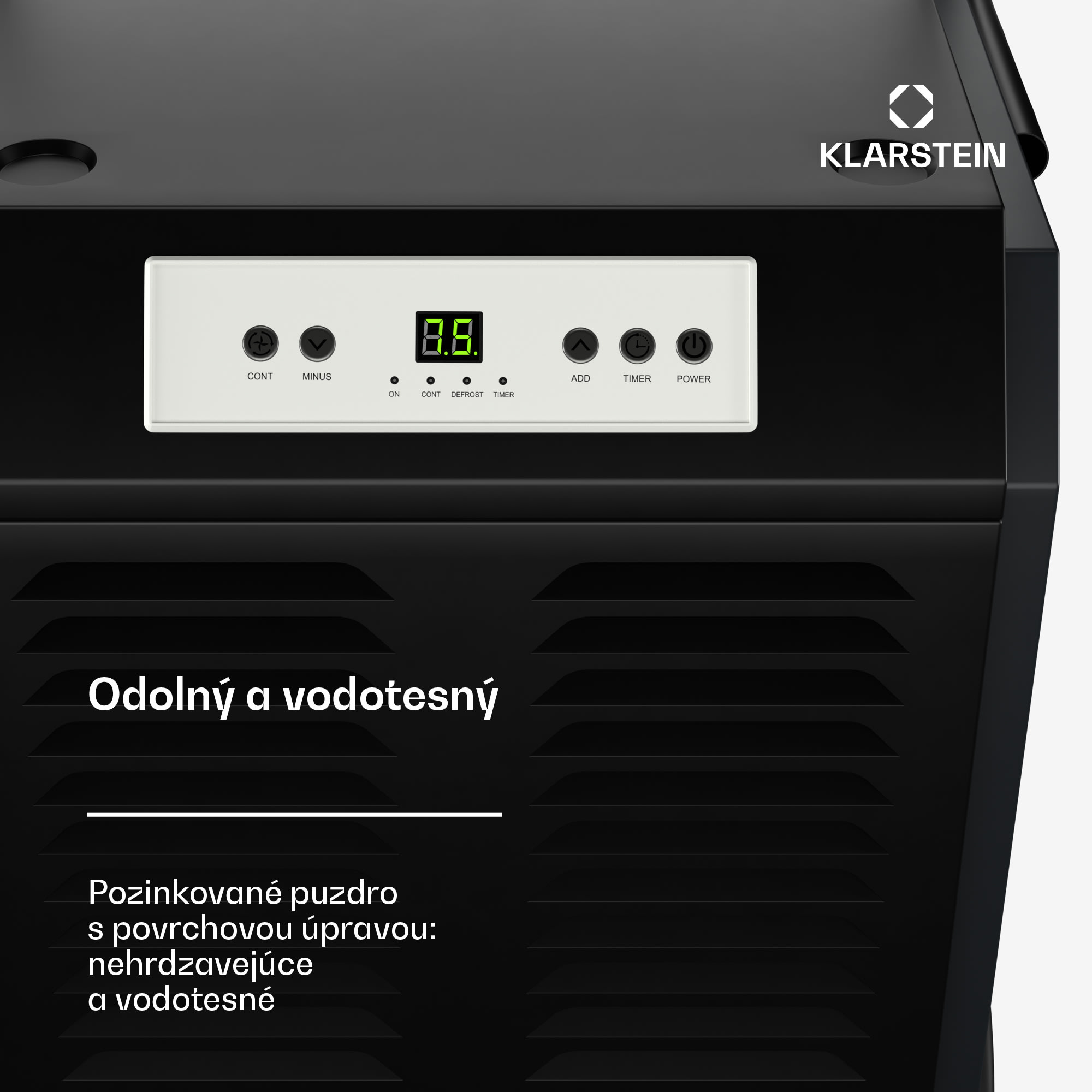 Klarstein DuraDry 90L odvlhčovač vzduchu, 90 l/deň, 120-180 m², nehrdzavejúca oceľ, mobilný, 450 m³/h – Obrázok 5