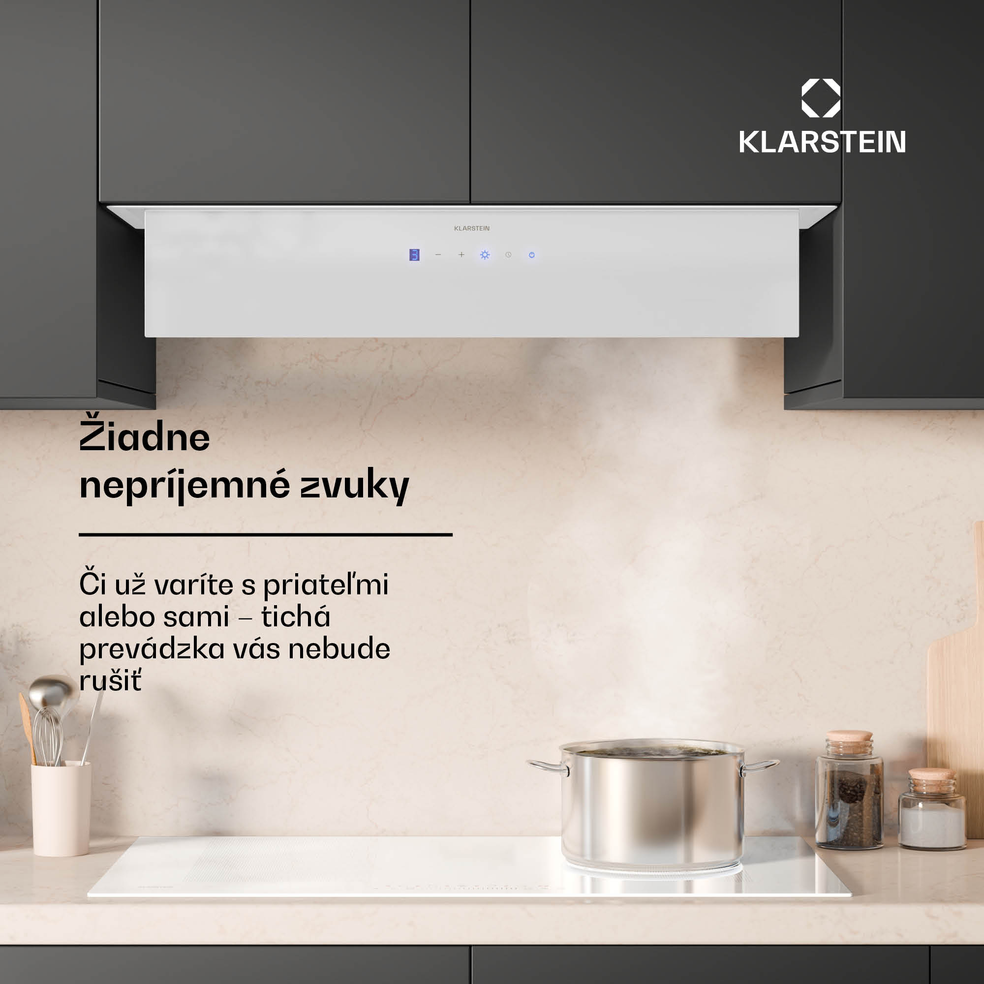 Klarstein Ventimate digestor, dotykové ovládanie, odsávanie/recirkulácia, EEK A+, 3 úrovne, LED, tichý – Obrázok 4