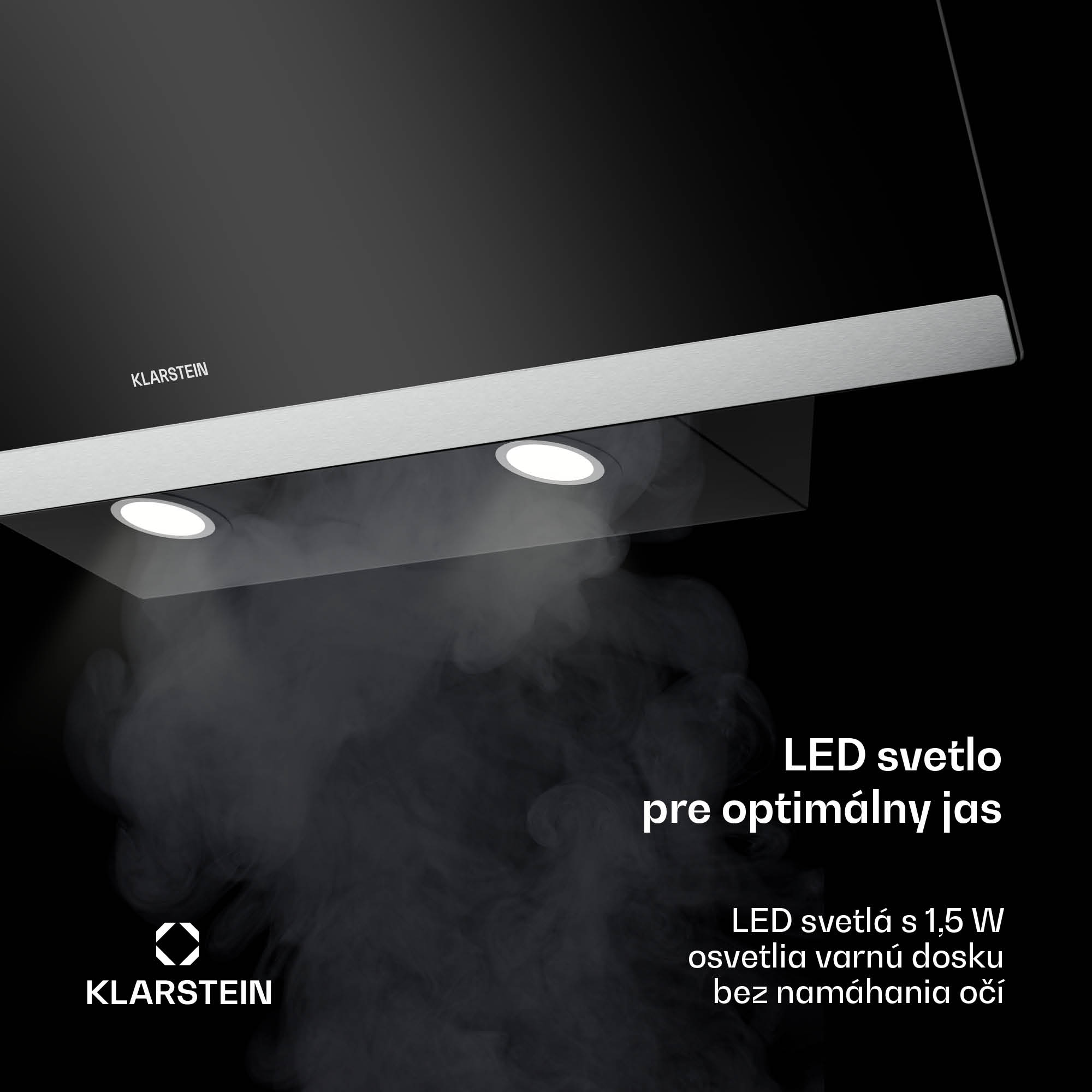 Klarstein FlashLine digestor, A++, 524 m³/h, 3 úrovne, dotykový, tichý, LED, odsávanie/recirkulácia, 100 W – Obrázok 4