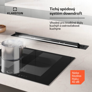Klarstein Brisa digestor, výsuvný, 710 m³/h, A+, LED, 42 dB, režim odsávania/recirkulácie