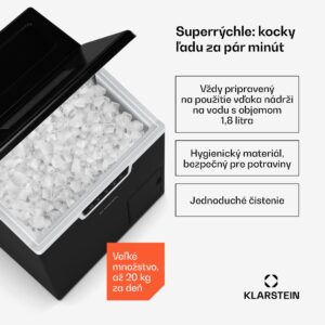 Klarstein Icefestival Cube priemyselný výrobník kociek ľadu, 400W, 1,8 litra, 20 kg/24 h