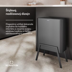 Klarstein Yuma odpadkový kôš, 30 l, vnútorný kôš, pachový filter, nožičky, otváranie tlačidlom