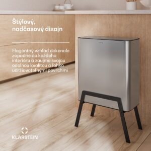 Klarstein Yuma odpadkový kôš, 30 l, vnútorný kôš, pachový filter, nožičky, otváranie tlačidlom