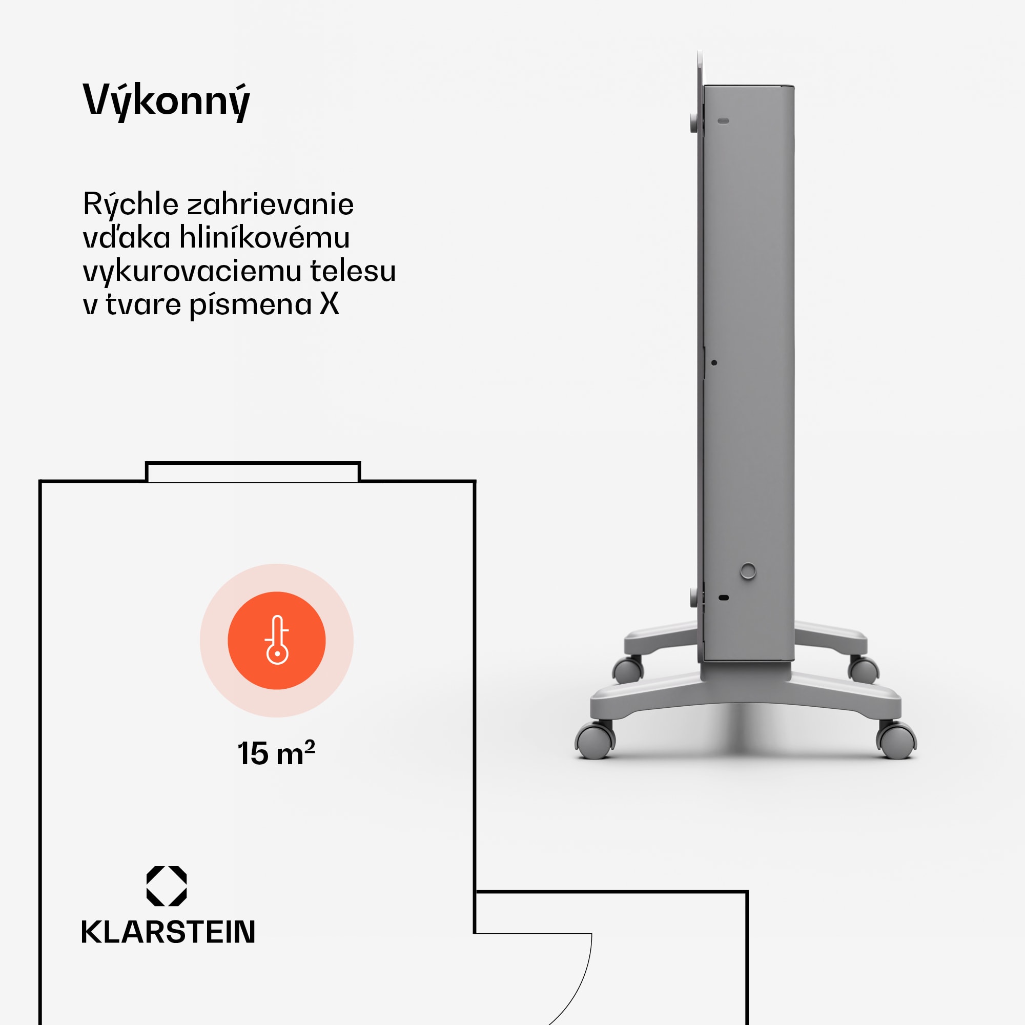 Klarstein Bansin Crystal Smart Kovektor 1500, 1500 W, Aplikácia, 5- 50 °C, LED displej, Dotykový displej – Obrázok 2