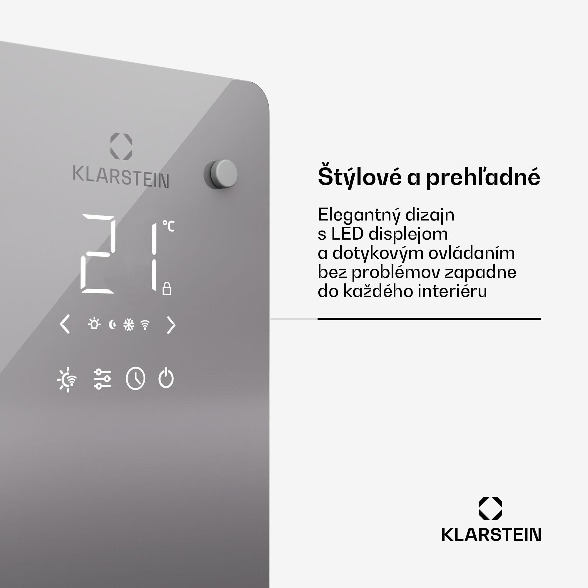 Klarstein Bansin Crystal Smart Kovektor 1500, 1500 W, Aplikácia, 5- 50 °C, LED displej, Dotykový displej – Obrázok 5
